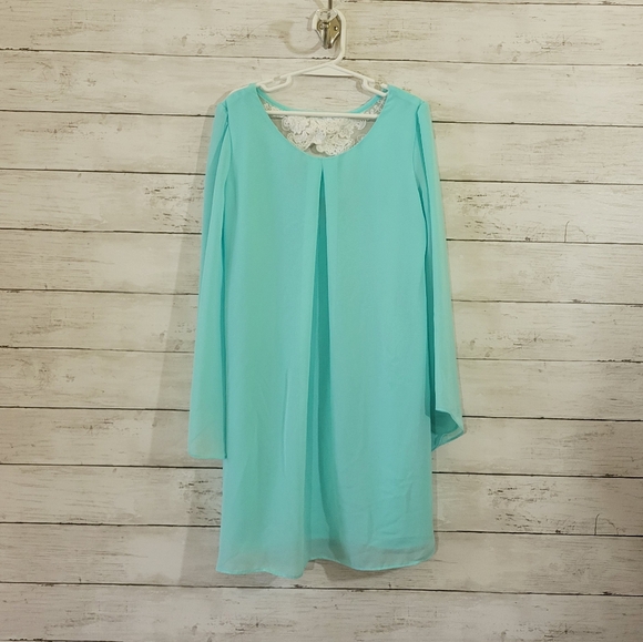 Amy Byer Girls Lace Back Flowy Chiffon Dress Missing Tie Size 8 - Picture 10 of 10